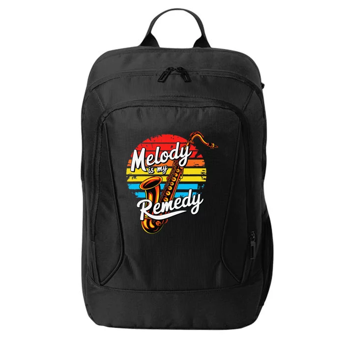 Melody Is My Remedy Funny Saxophone City Backpack