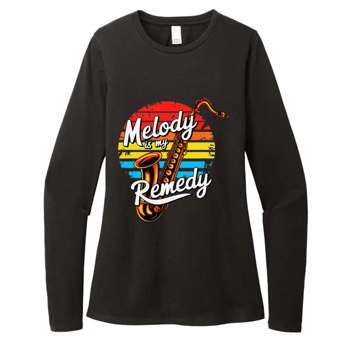 Melody Is My Remedy Funny Saxophone Womens CVC Long Sleeve Shirt