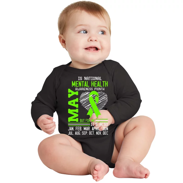 May Is Mental Health Awareness Month Baby Long Sleeve Bodysuit