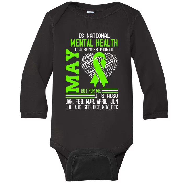 May Is Mental Health Awareness Month Baby Long Sleeve Bodysuit