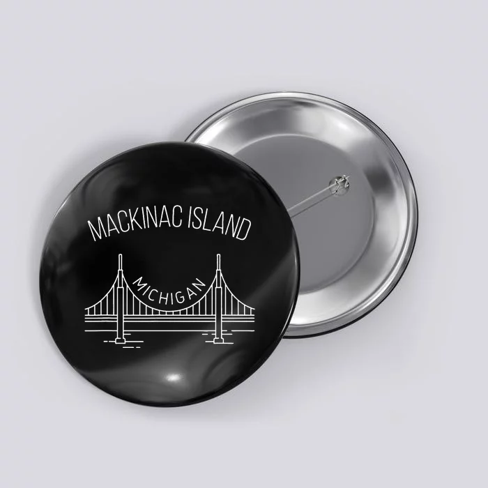 Mackinac Island Michigan With Bridge Weekend Travel Button