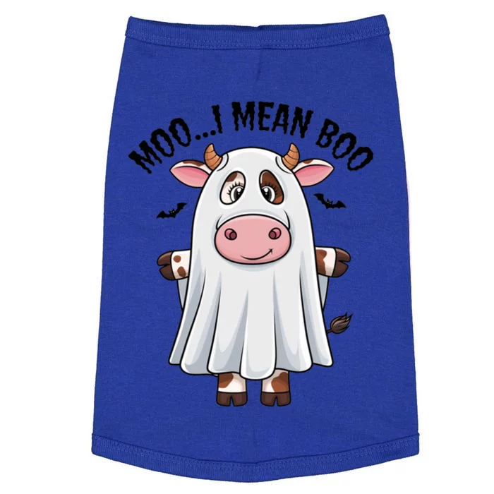 Moo I Mean Boo Ghost Cow Funny Halloween Costume Cow Farm Great Gift Doggie Tank