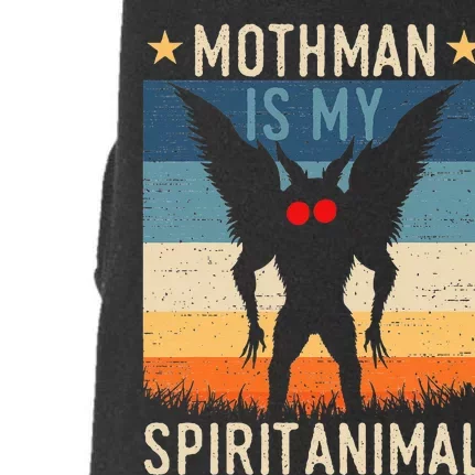 Mothman Is My Spirit Animal! Retro Mothman Quote Cryptid Doggie 3-End Fleece Hoodie