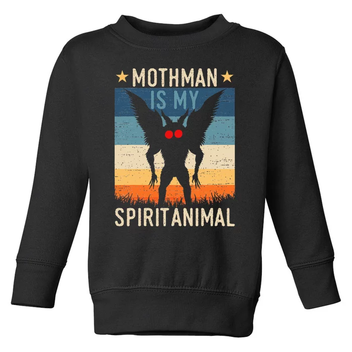 Mothman Is My Spirit Animal! Retro Mothman Quote Cryptid Toddler Sweatshirt