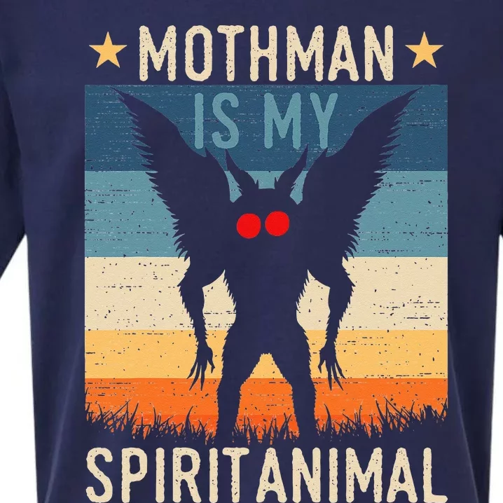 Mothman Is My Spirit Animal! Retro Mothman Quote Cryptid Sueded Cloud Jersey T-Shirt