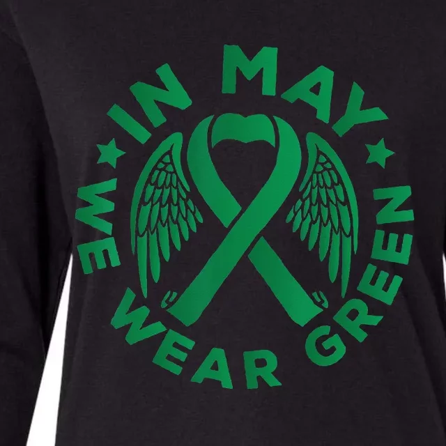 May is Mental Health Awareness Month In May We Wear Green Womens Cotton Relaxed Long Sleeve T-Shirt