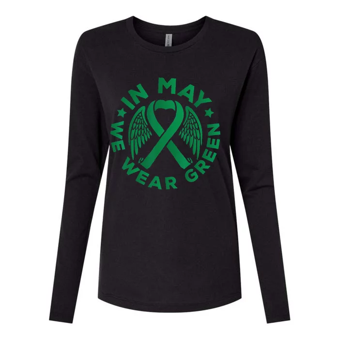 May is Mental Health Awareness Month In May We Wear Green Womens Cotton Relaxed Long Sleeve T-Shirt