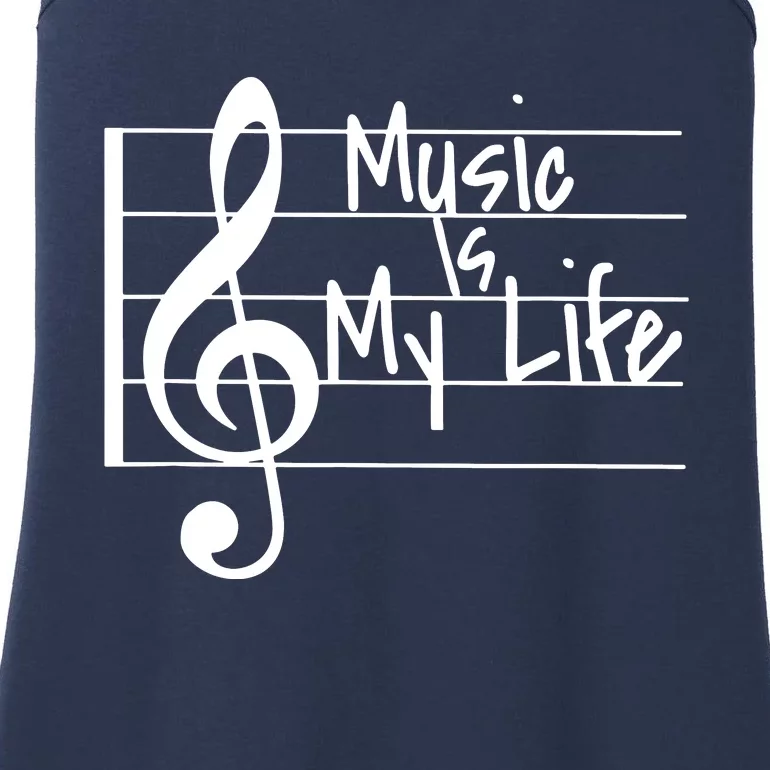 Music Is My Life Musical Note Ladies Essential Tank