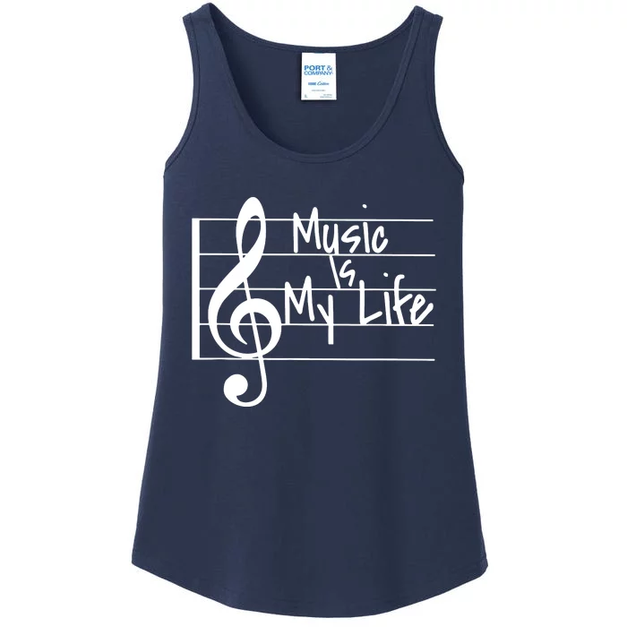 Music Is My Life Musical Note Ladies Essential Tank