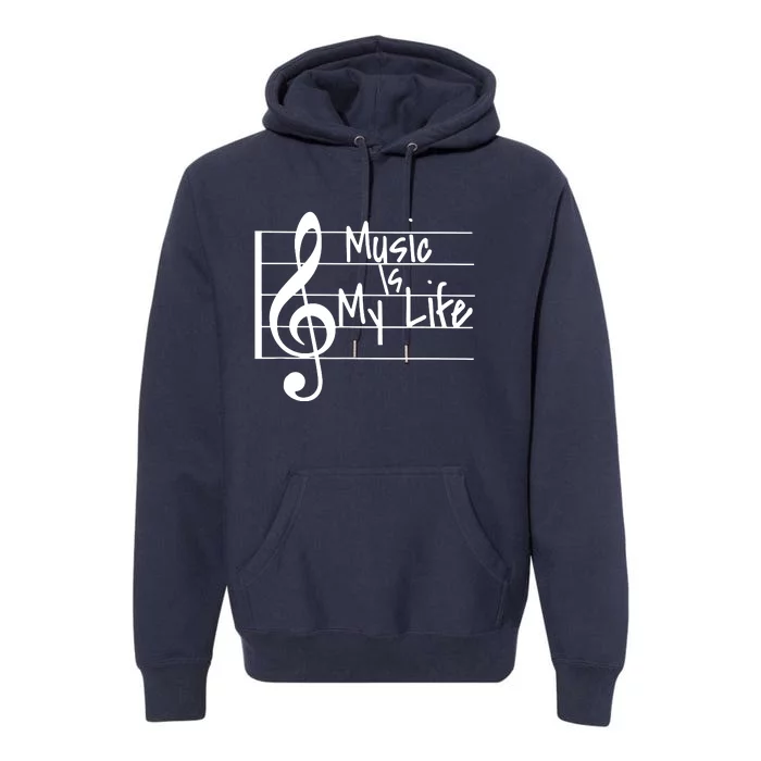 Music Is My Life Musical Note Premium Hoodie