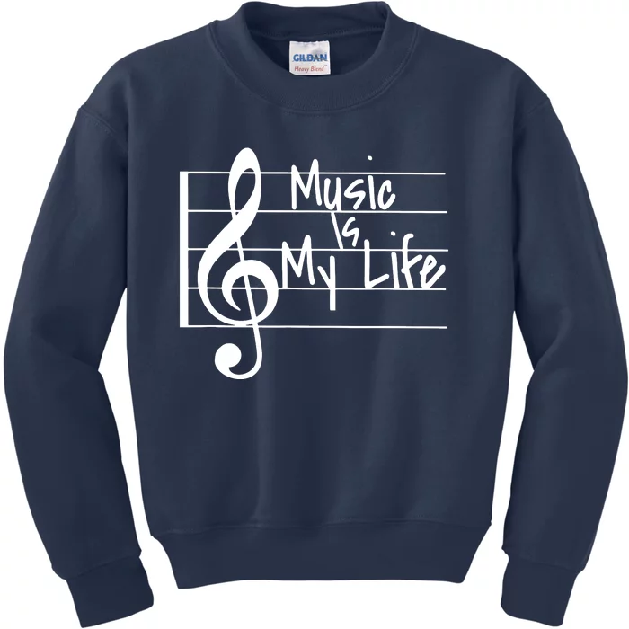 Music Is My Life Musical Note Kids Sweatshirt