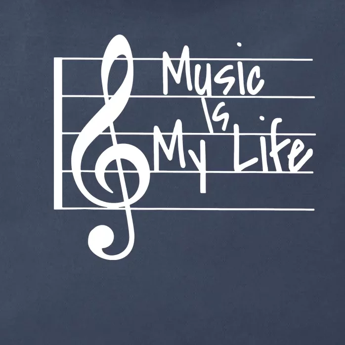 Music Is My Life Musical Note Zip Tote Bag