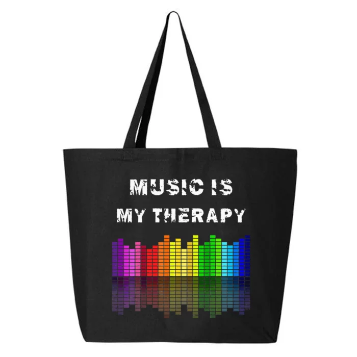 Music Is My Therapy Equalizer DJ Musical Quotes Gift 25L Jumbo Tote