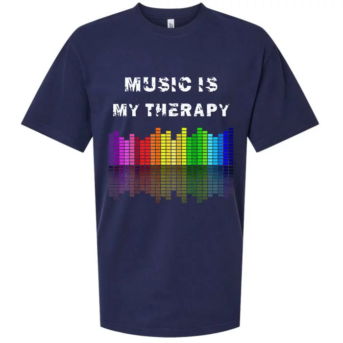 Music Is My Therapy Equalizer DJ Musical Quotes Gift Sueded Cloud Jersey T-Shirt