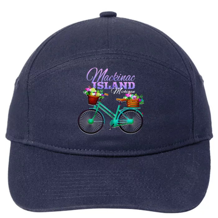 Mackinac Island Michigan Gift Vintage Bike Flowers Zip Hoodie 7-Panel Snapback Hat