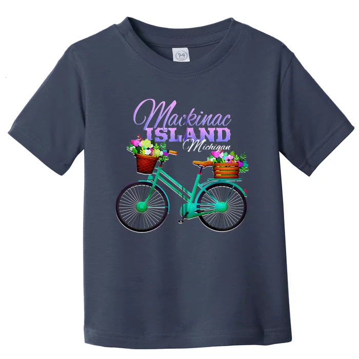 Mackinac Island Michigan Gift Vintage Bike Flowers Zip Hoodie Toddler T-Shirt