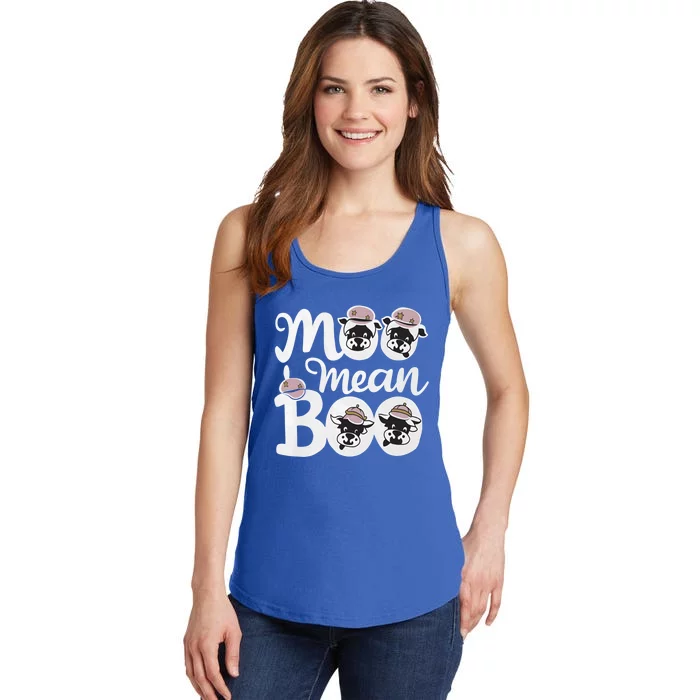 Moo I Mean Boo Spooky Cow Halloween Western Cow Lover Ghost Funny Gift Ladies Essential Tank