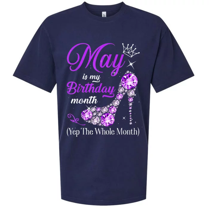 May Is My Birthday Yes The Whole Month Birthday High Heel Sueded Cloud Jersey T-Shirt