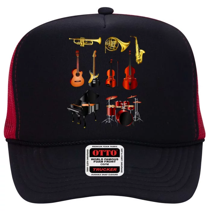 Musical Instruments High Crown Mesh Trucker Hat