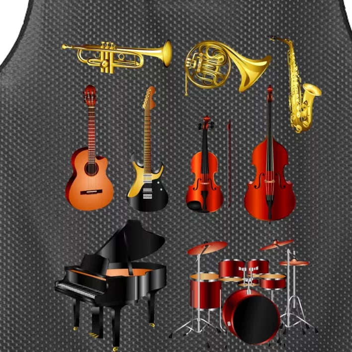 Musical Instruments Mesh Reversible Basketball Jersey Tank