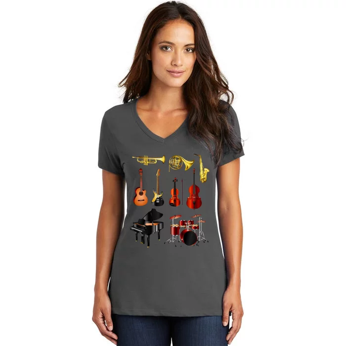 Musical Instruments Women's V-Neck T-Shirt