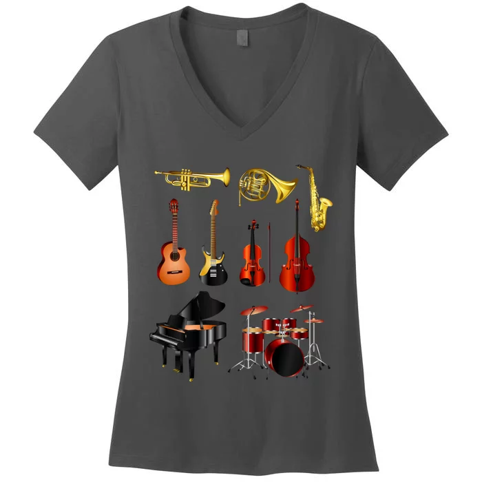 Musical Instruments Women's V-Neck T-Shirt