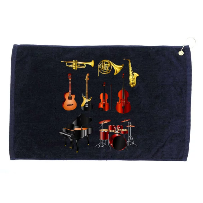 Musical Instruments Grommeted Golf Towel