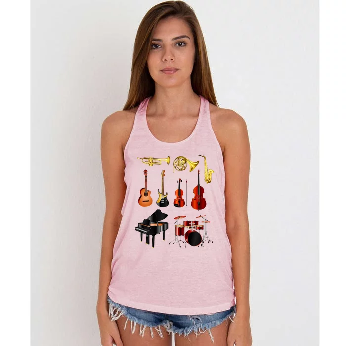 Musical Instruments Women's Knotted Racerback Tank