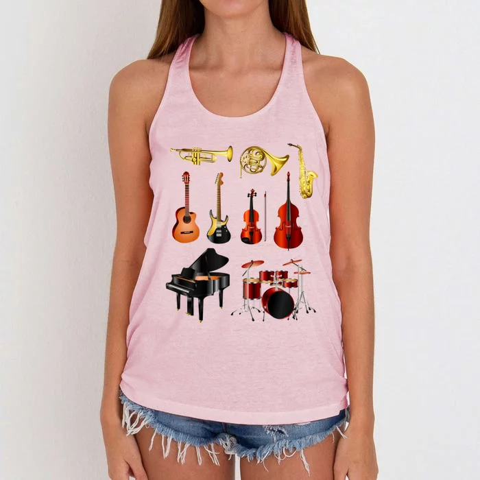 Musical Instruments Women's Knotted Racerback Tank