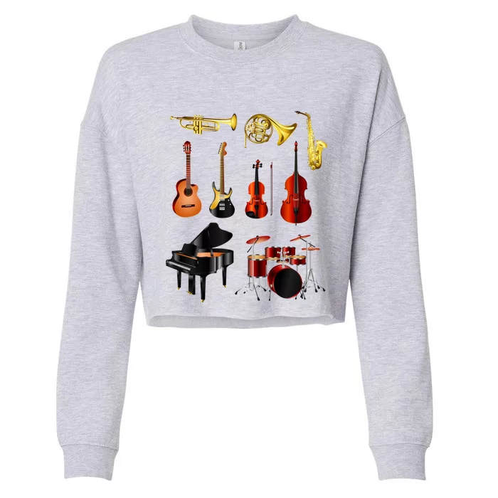 Musical Instruments Cropped Pullover Crew