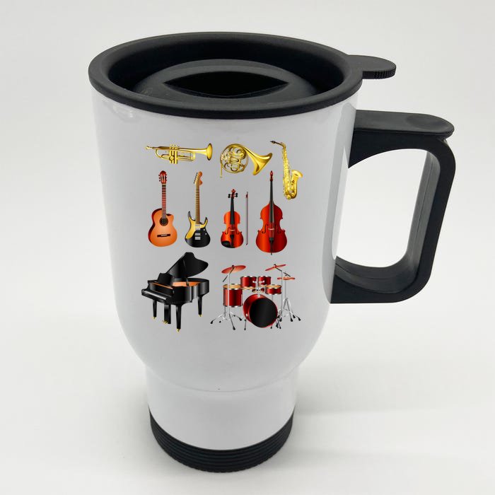 Musical Instruments Front & Back Stainless Steel Travel Mug