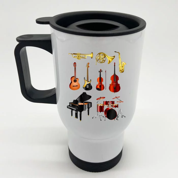 Musical Instruments Front & Back Stainless Steel Travel Mug