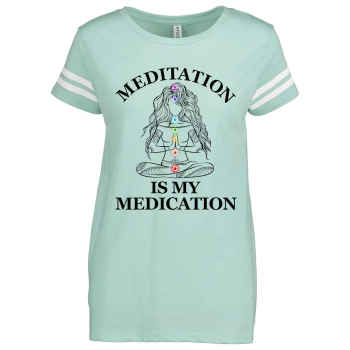 Meditation Is My Medication Kundalini Yoga Chakra Spiritual Enza Ladies Jersey Football T-Shirt