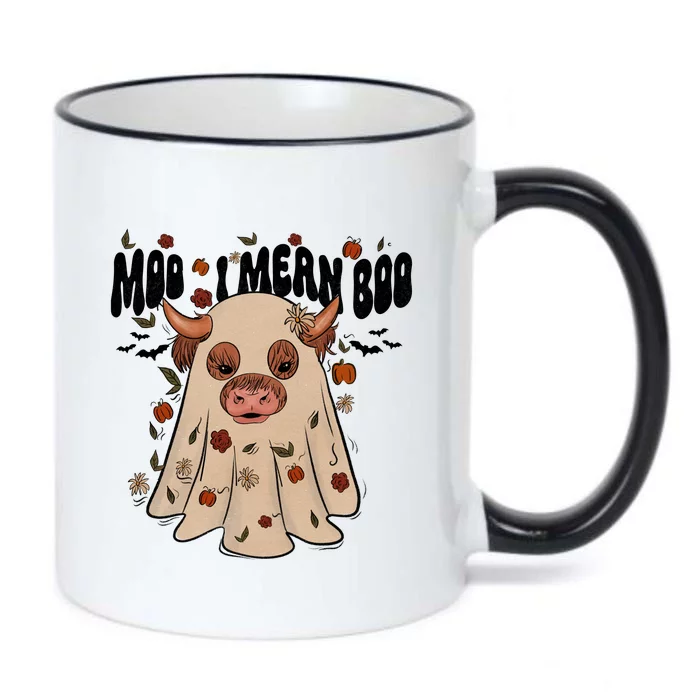 Moo I Mean Boo Funny Halloween Pig Ghost Black Color Changing Mug