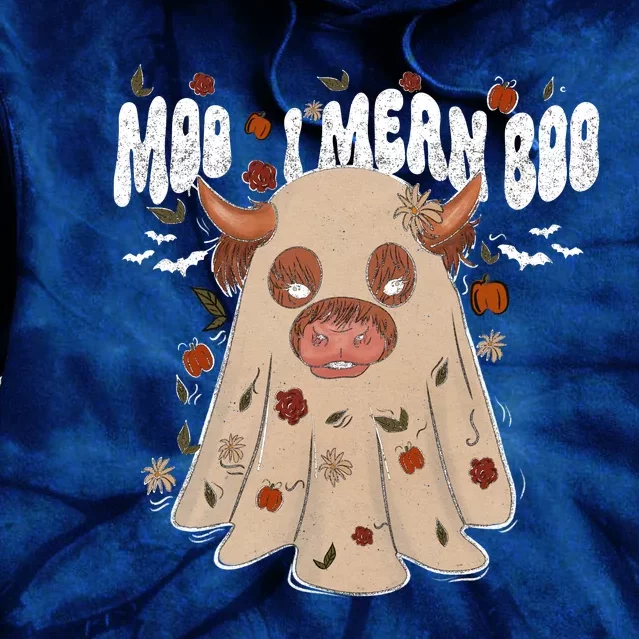 Moo I Mean Boo Funny Halloween Pig Ghost Tie Dye Hoodie