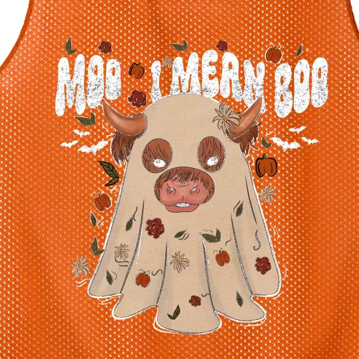 Moo I Mean Boo Funny Halloween Pig Ghost Mesh Reversible Basketball Jersey Tank