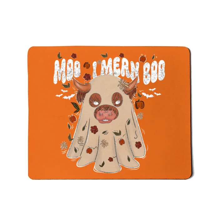 Moo I Mean Boo Funny Halloween Pig Ghost Mousepad