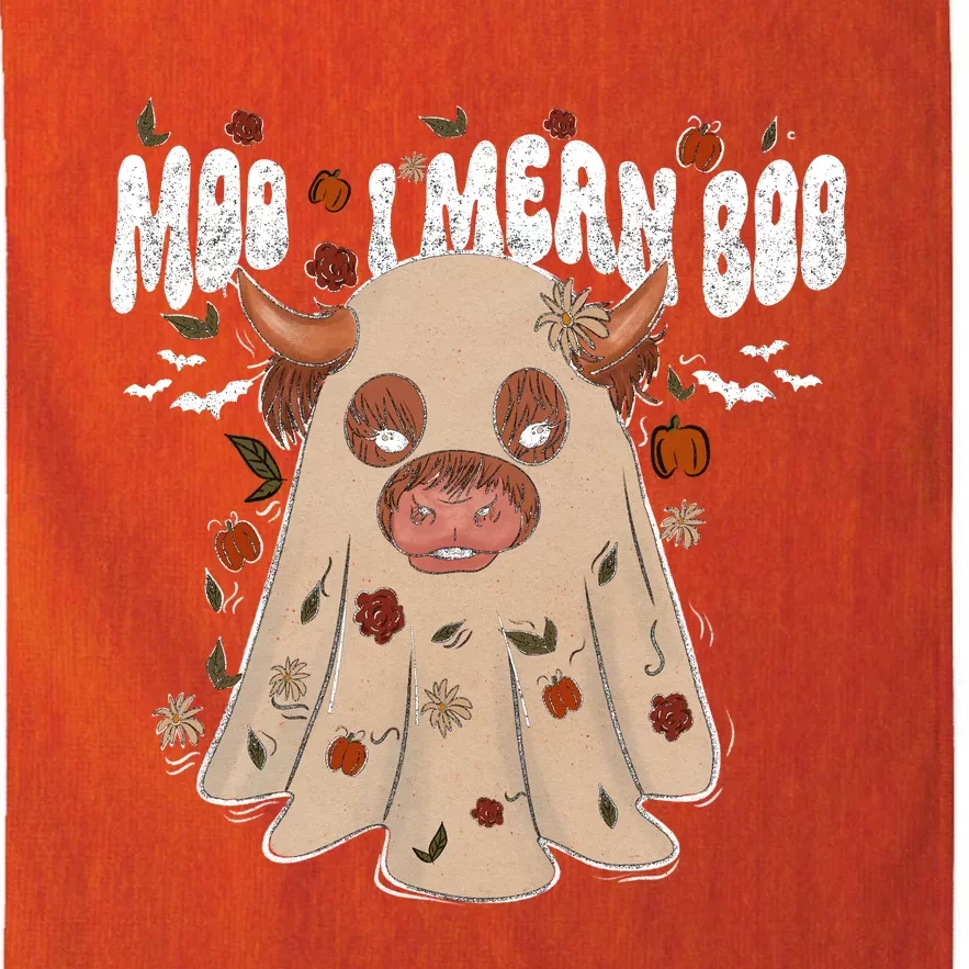 Moo I Mean Boo Funny Halloween Pig Ghost Platinum Collection Golf Towel