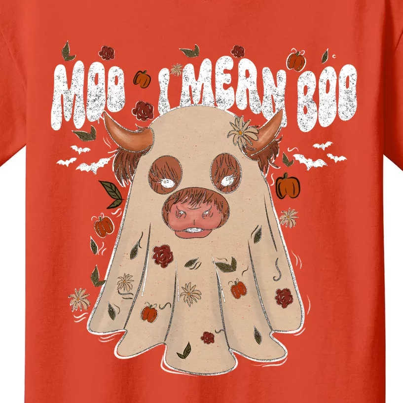 Moo I Mean Boo Funny Halloween Pig Ghost Kids T-Shirt