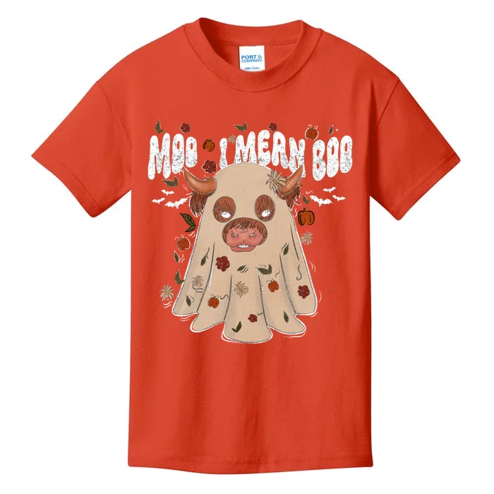 Moo I Mean Boo Funny Halloween Pig Ghost Kids T-Shirt