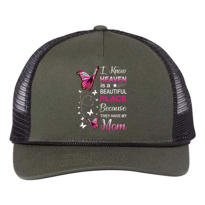 Mom Is My Guardian Angel In Heaven Memorial Day Retro Rope Trucker Hat Cap