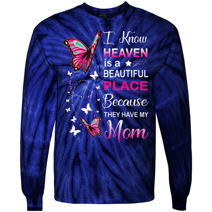 Mom Is My Guardian Angel In Heaven Memorial Day Tie-Dye Long Sleeve Shirt