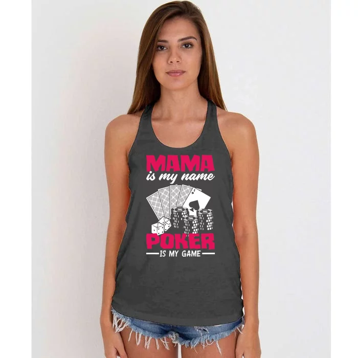 Mama Is My Name Poker Is My Game Funny Poker Mom Premium Women's Knotted Racerback Tank