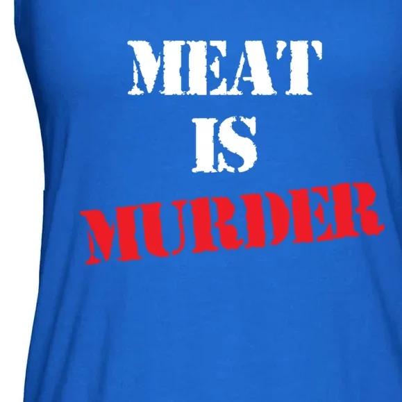 Meat Is Murder Go Vegan Or Vegetarian Stop Cruelty Gift Ladies Essential Flowy Tank