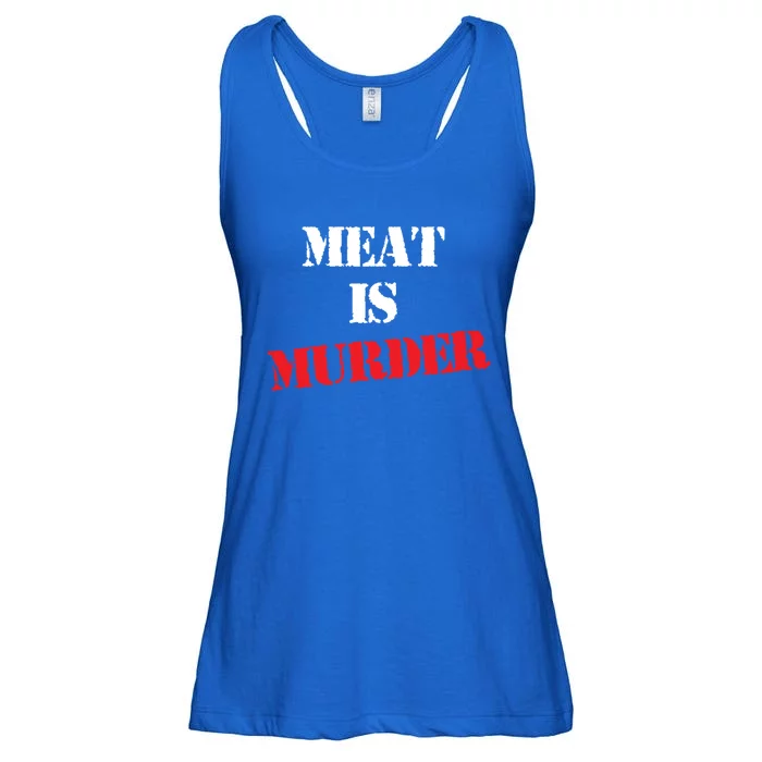 Meat Is Murder Go Vegan Or Vegetarian Stop Cruelty Gift Ladies Essential Flowy Tank