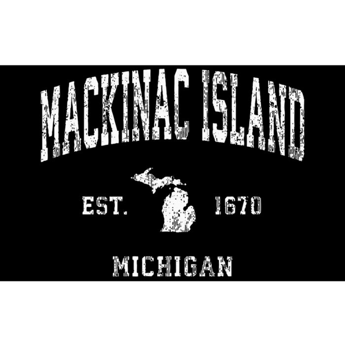 Mackinac Island Michigan MI Vintage Athletic Sports Design Bumper Sticker