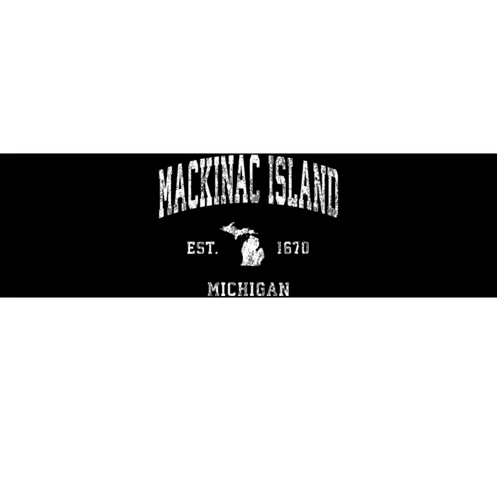 Mackinac Island Michigan MI Vintage Athletic Sports Design Bumper Sticker