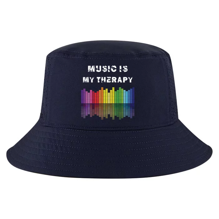 Music Is My Therapy Equalizer DJ Musical Quotes Gift Cool Comfort Performance Bucket Hat