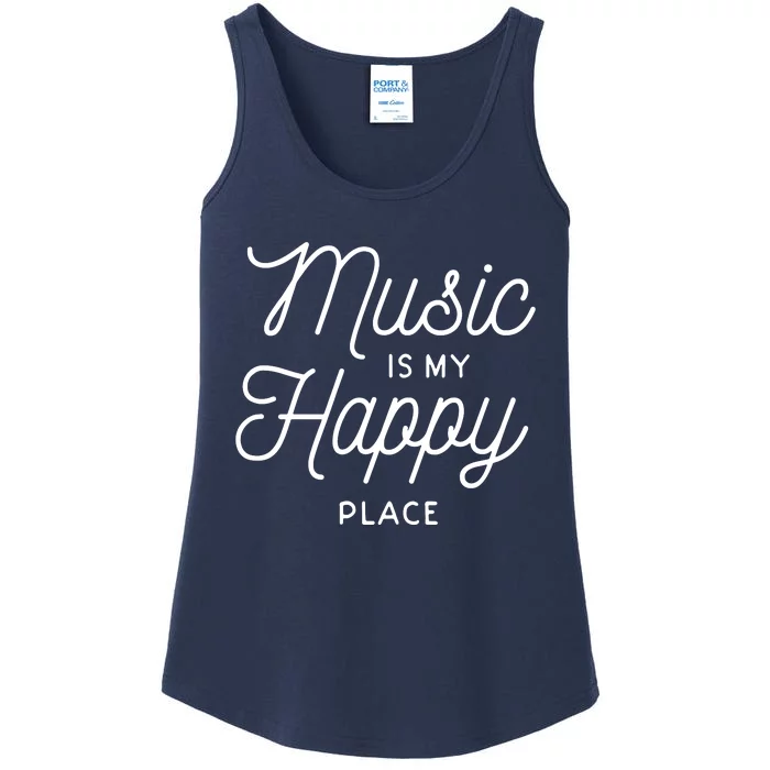 Music Is My Happy Place Ladies Essential Tank