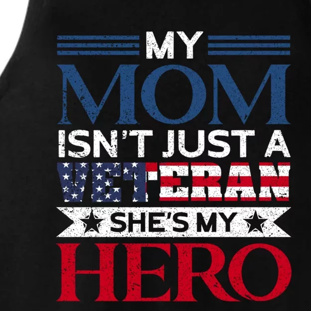 Mom Is My Hero Usa Flag Proud American Veteran Mom Cute Gift Ladies Tri-Blend Wicking Tank